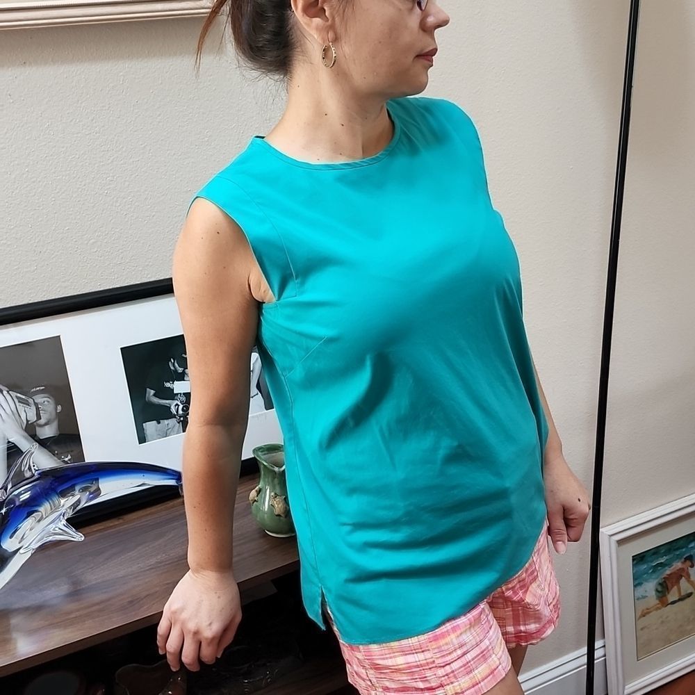 VEUC Sz 6 Lafayette 148 Jade S/L Blouse